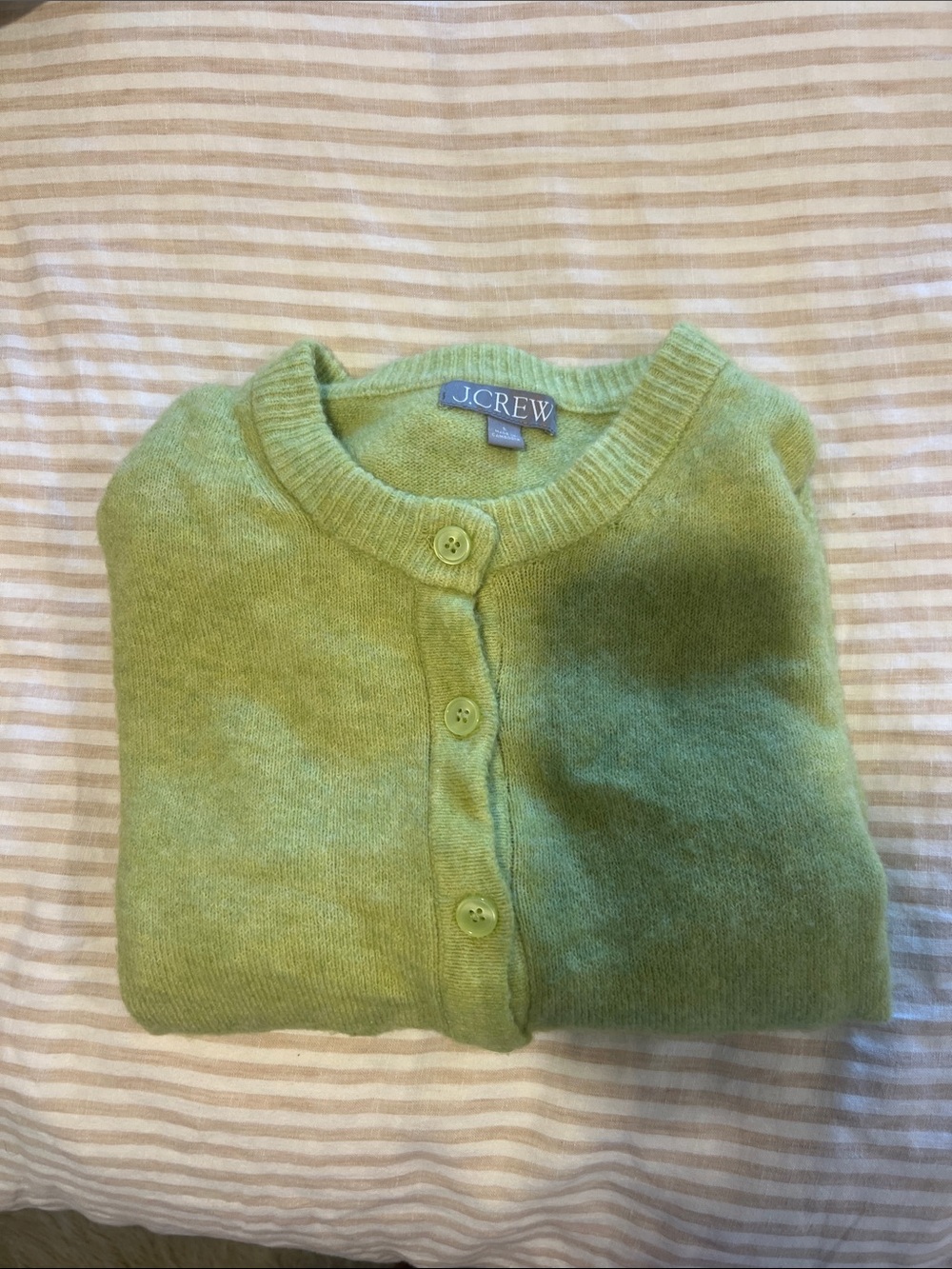 J. Crew supersoft bubble-hem cardigan, lime green, SM